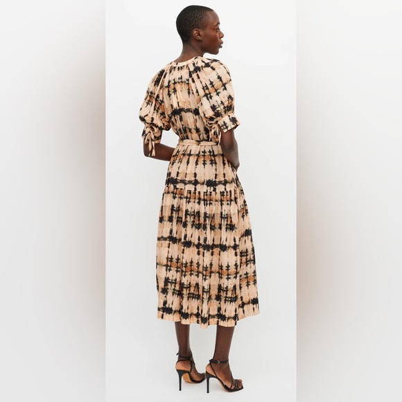 Ulla Johnson beige 'Selena' dress with tie waist in palm tie dye medium - Picture 7 of 14